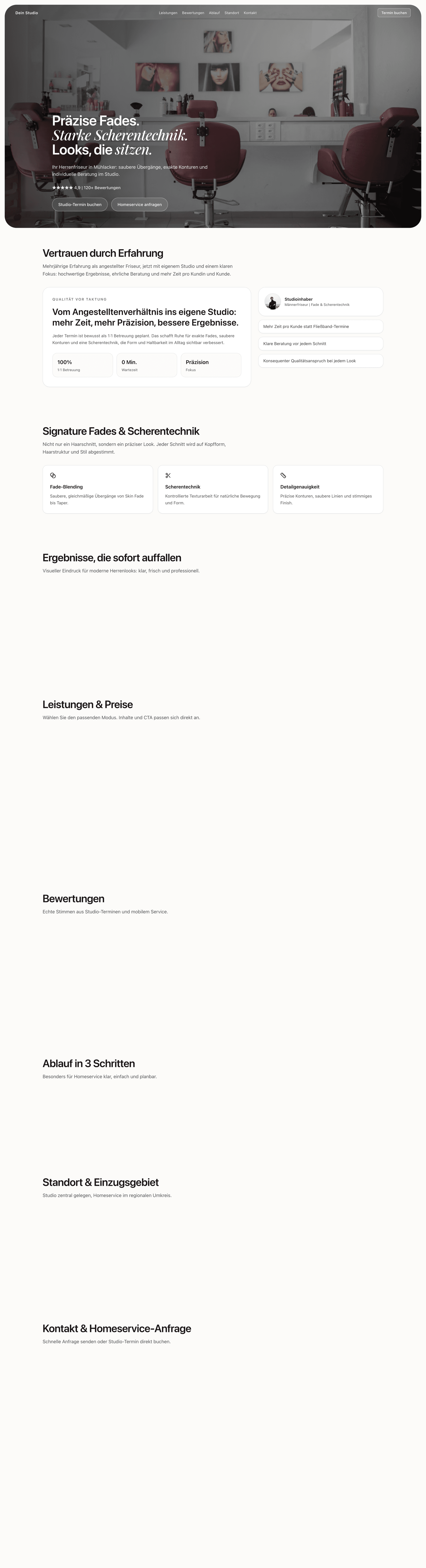 Friseurstudio Website