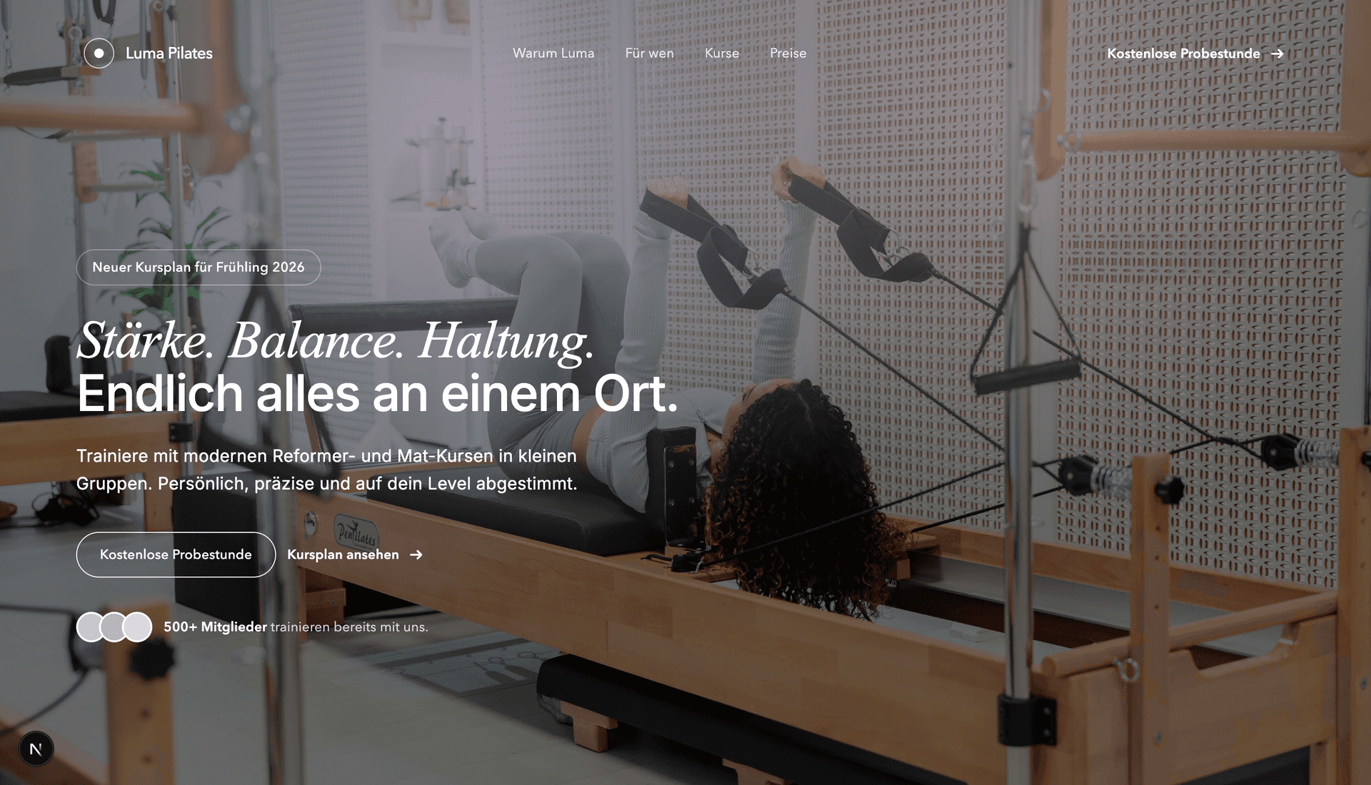 Pilates-Studio Website