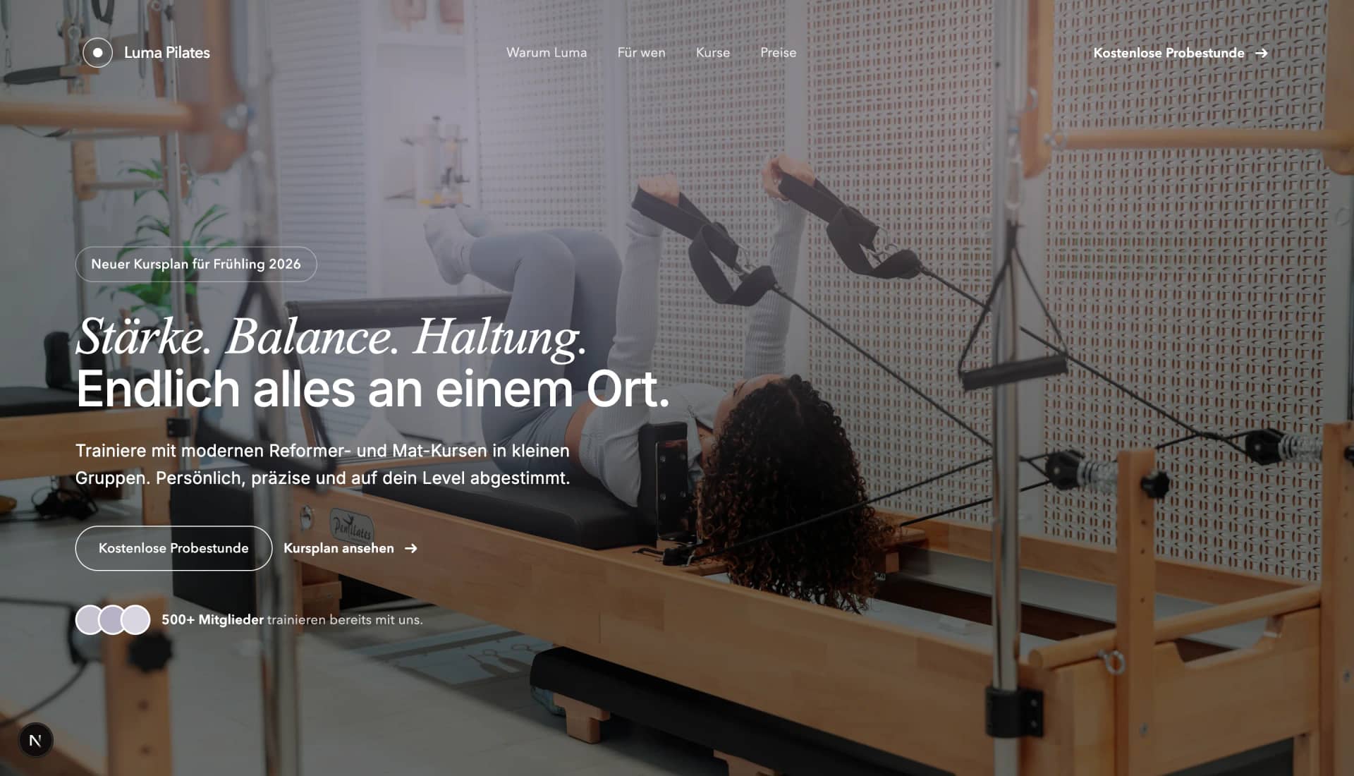 Pilates-Studio Website